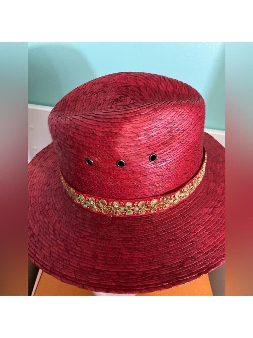 Paradise i5 Boutique Red Western Hat- (EUC) - Picture 4 of 8